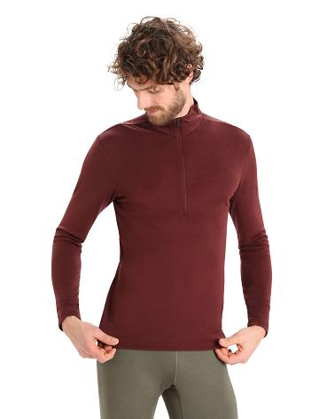 Espresso Men's Icebreaker Merino 175 Everyday Long Sleeve Half Zip Thermal Top Base Layers | USA 1370BEXC